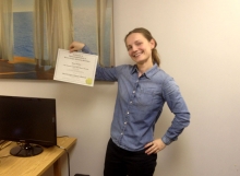 Illana shows off her SEO Certifcate