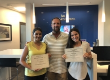 Laura and Bernarda with certificates